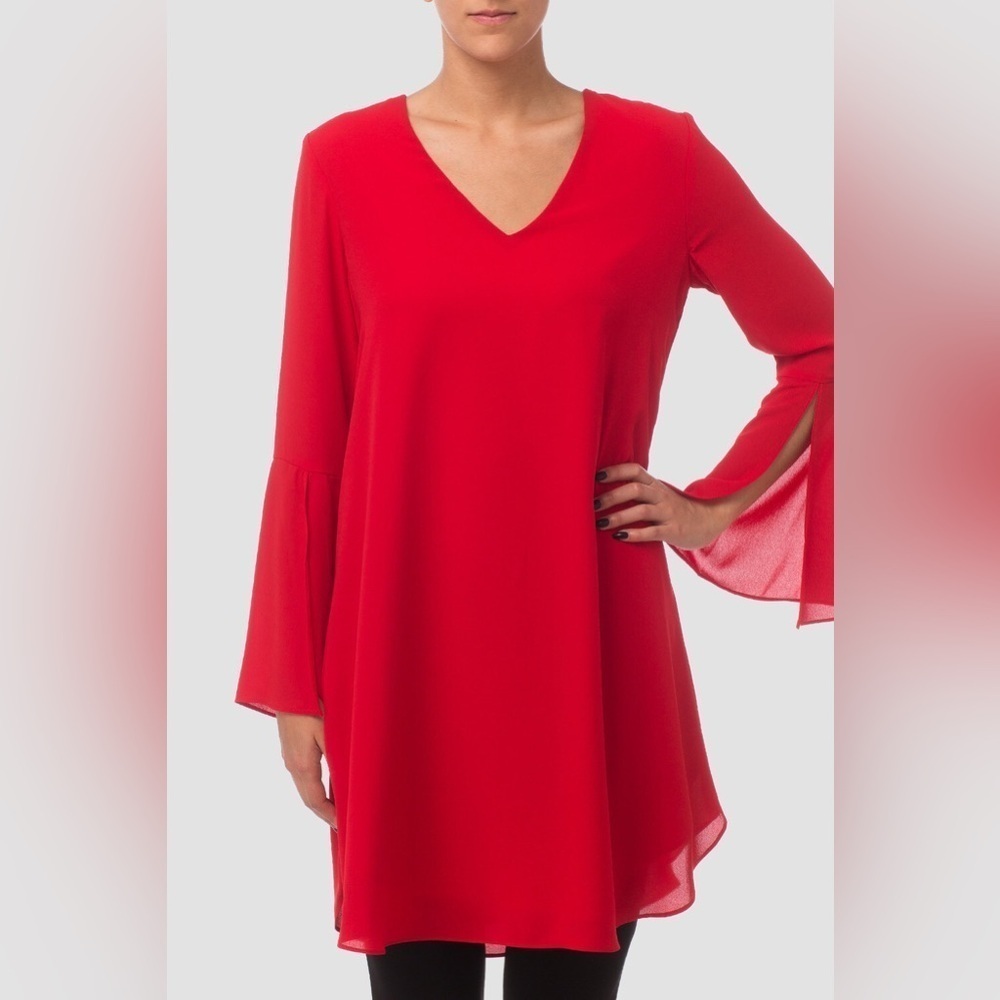 Joseph Ribkoff red sheath dress, bell sleeves, size 10 - Picture 4 of 9